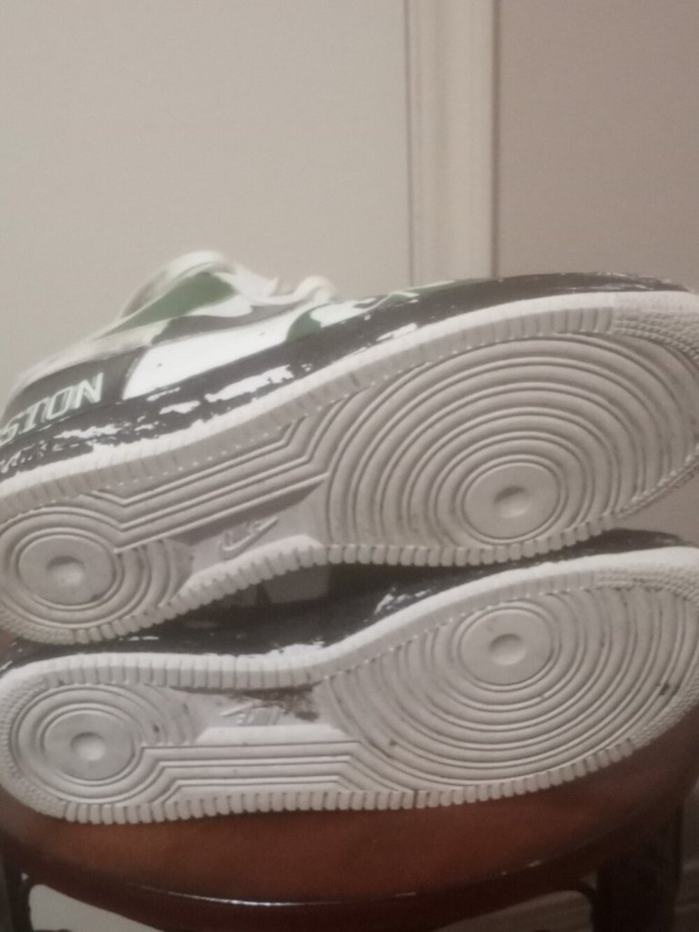 Mens Nike Air Force 1 Custom Shoes Boston Celtics Paul Pierce Size 11 315122 111 - Picture 3 of 14
